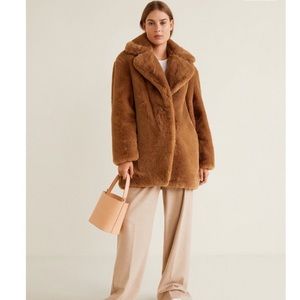 MANGO FAUX FUR TEDDY COAT